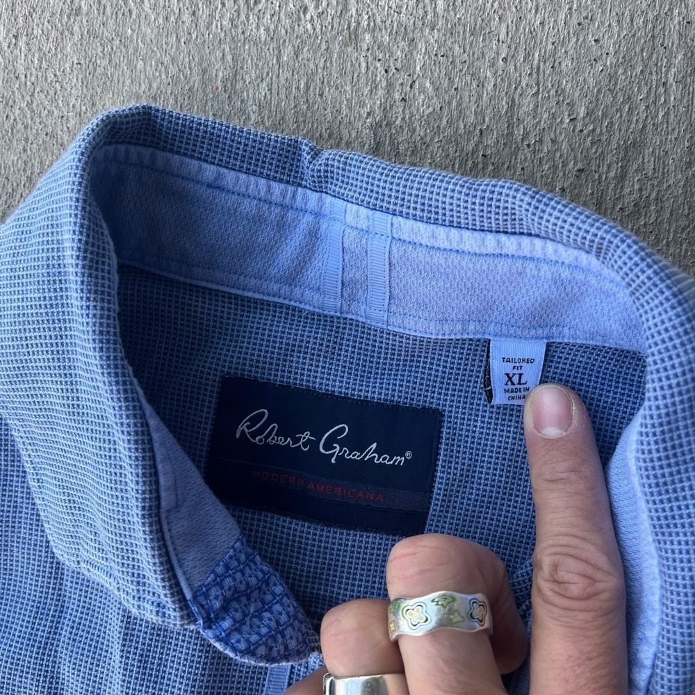 Robert Graham Shepherds Plaid Button Down Shirt Blue Mens XL - Picture 2 of 6